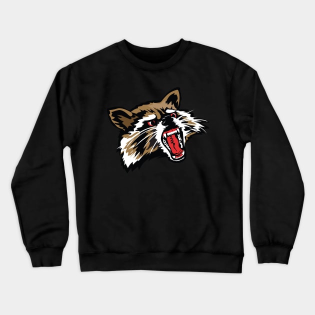 Raccoon Crewneck Sweatshirt by LaughingDevil